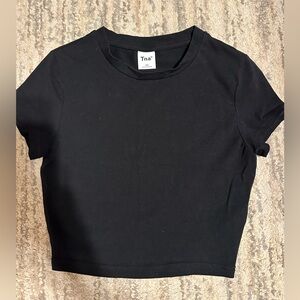 Aritzia TNA Black Cropped Contour Tee